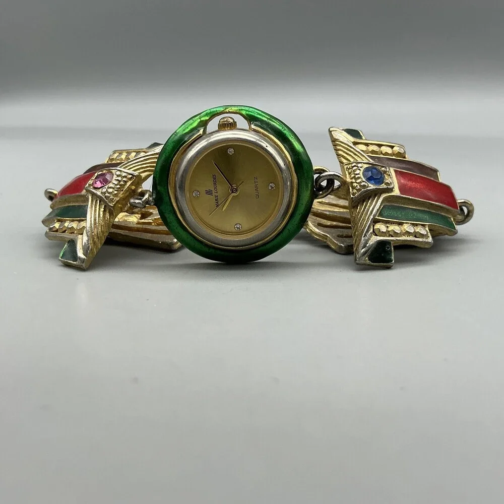 Marie Lourdes Womens Watch 29mm CEnamel Abstract Band NOT WORKING For Parts